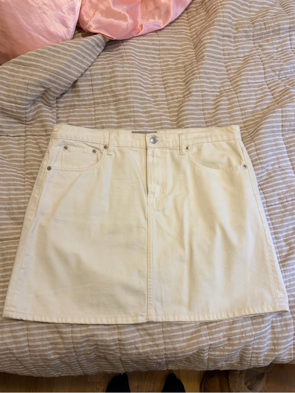 Everlane White Denim Skirt